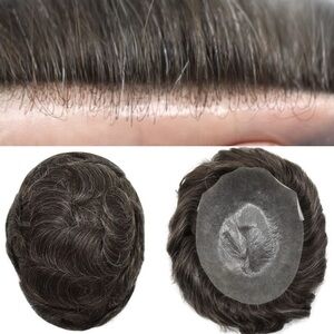 Hair Piece for Men Synthetic Brown/grey NWT